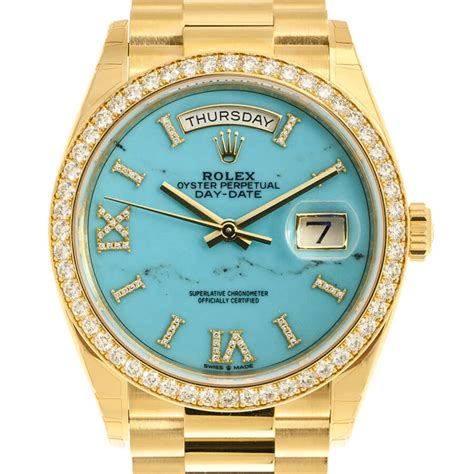 gold rolex turquoise